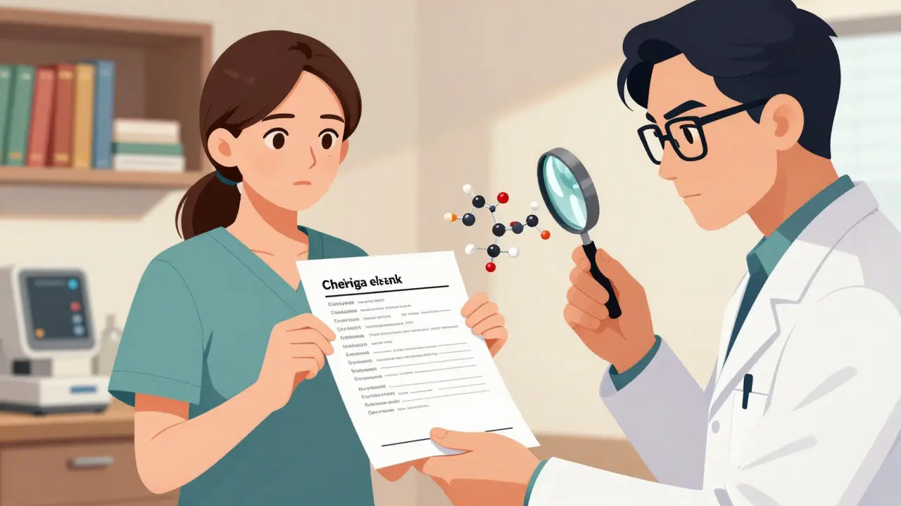Patient consulting allergist to challenge drug allergy label