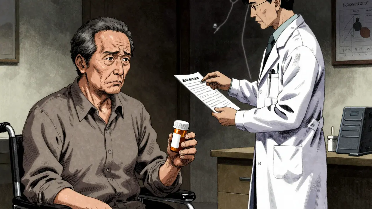Gekiga style scene of patient worried about antibiotic risks
